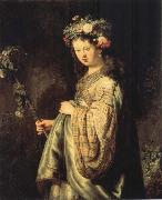 REMBRANDT Harmenszoon van Rijn Saskia sa Flora painting